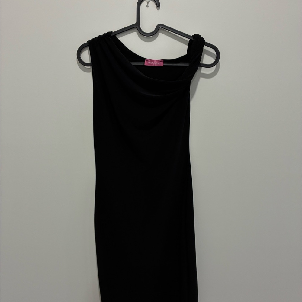 Elegant One Shoulder Black Dress
